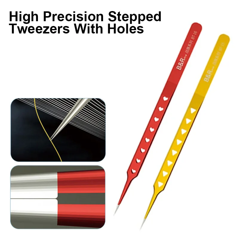 

B&R BT-15 BT-16 Ultra-Fine Tweezers for Mobile Phone Repair High Precision Motherboard BGA IC Chip Flying Line Forceps