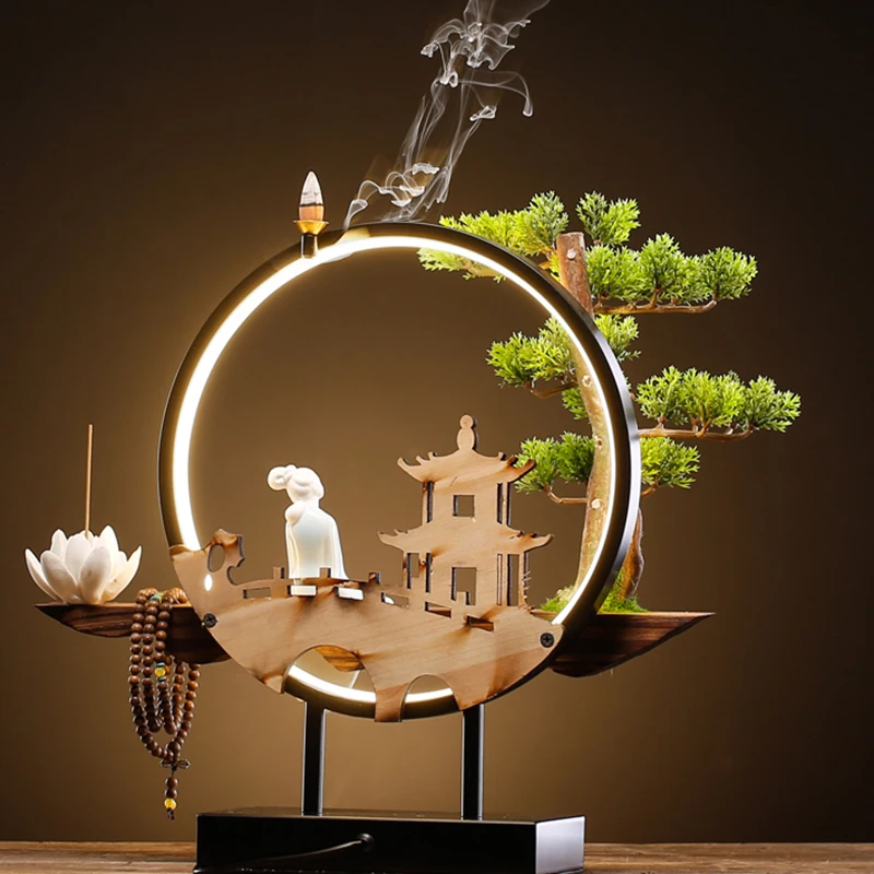 

Backflow Holder Incense Burner Waterfall Back Flow Chinese Creative Electric Incense Burner Light Encensoir Home Decoration