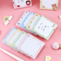 korea the new cartoon cute girl small fresh grid sticky notes student label sticker plan message memo pad office school supplies