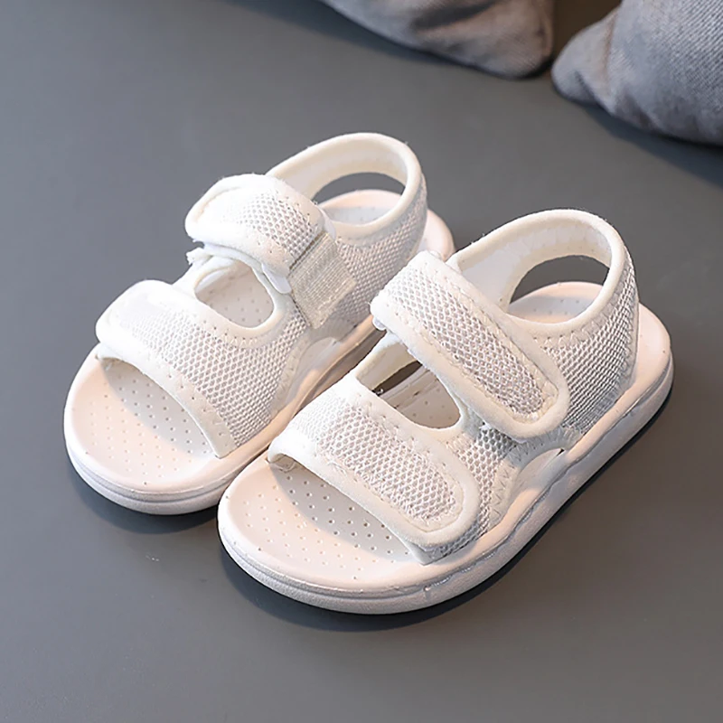 

Toddlers Girls Boys Mesh Sandals Summer Child Casual Flats Beach Shoe Fashion Double Straps Breathable Kid Sports Sandales Solid