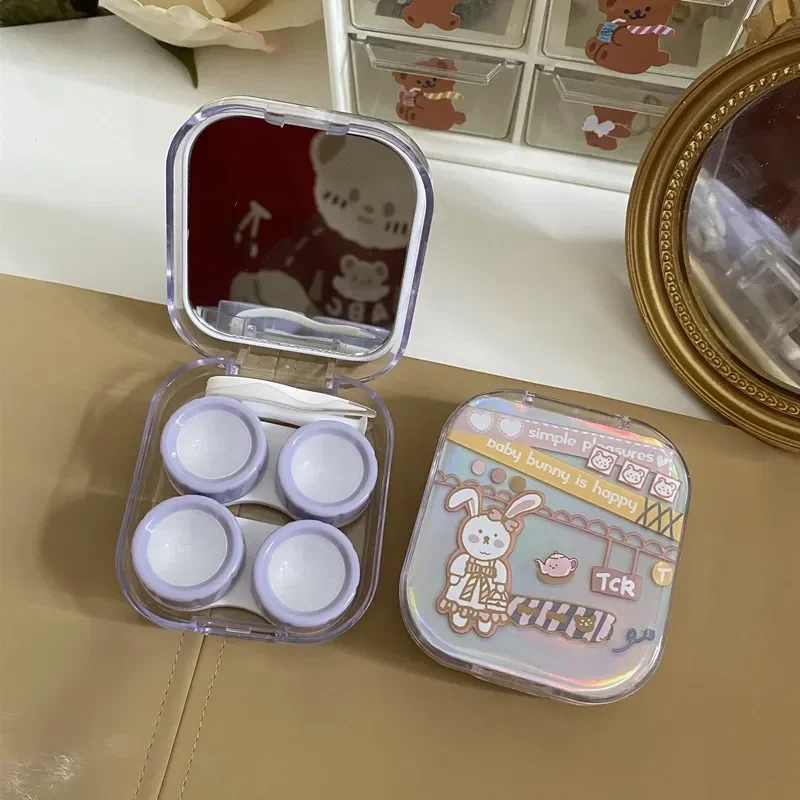 1 коробка для контактных линз герметичная и хранения с закругленными углами