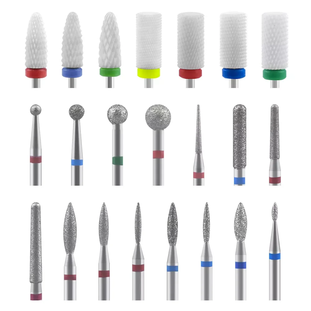 

Diamond Bit Ceramic Nail Drill Bit Set Carbide Milling cutter for Manicure Set Milling cutter Metal Milling Cutter Nail Art Tool