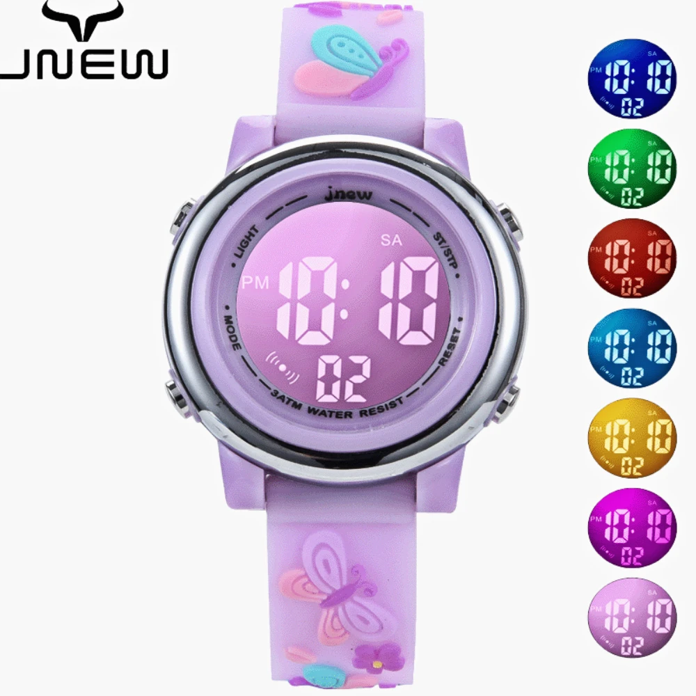 3D Kids Sports Digital Watch for Girls Boys Waterproof Silicone Electronic Watches LED Luminous Alarm Stopwatch Child Wristwatch