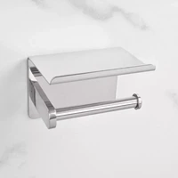 stainless steel toilet paper holder bathroom wall mount wc paper phone holder paper accessory tissue shelf towel roll shelf