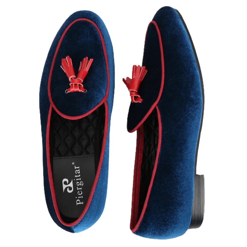 Piergitar два цвета высококачественные бархатные мужские лоферы британский