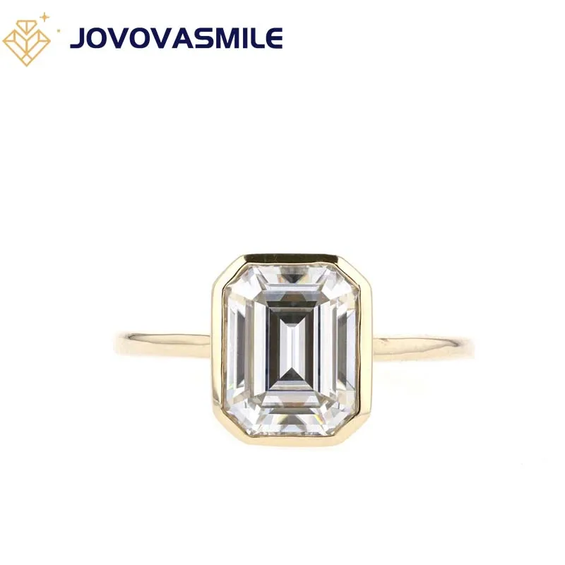 

Обручальное кольцо JOVOVASMILE с муассанитом и бриллиантом, обручальное кольцо около 3,5 карат, 10*8 мм, бесцветное кольцо с блестящей огранкой из 18-...