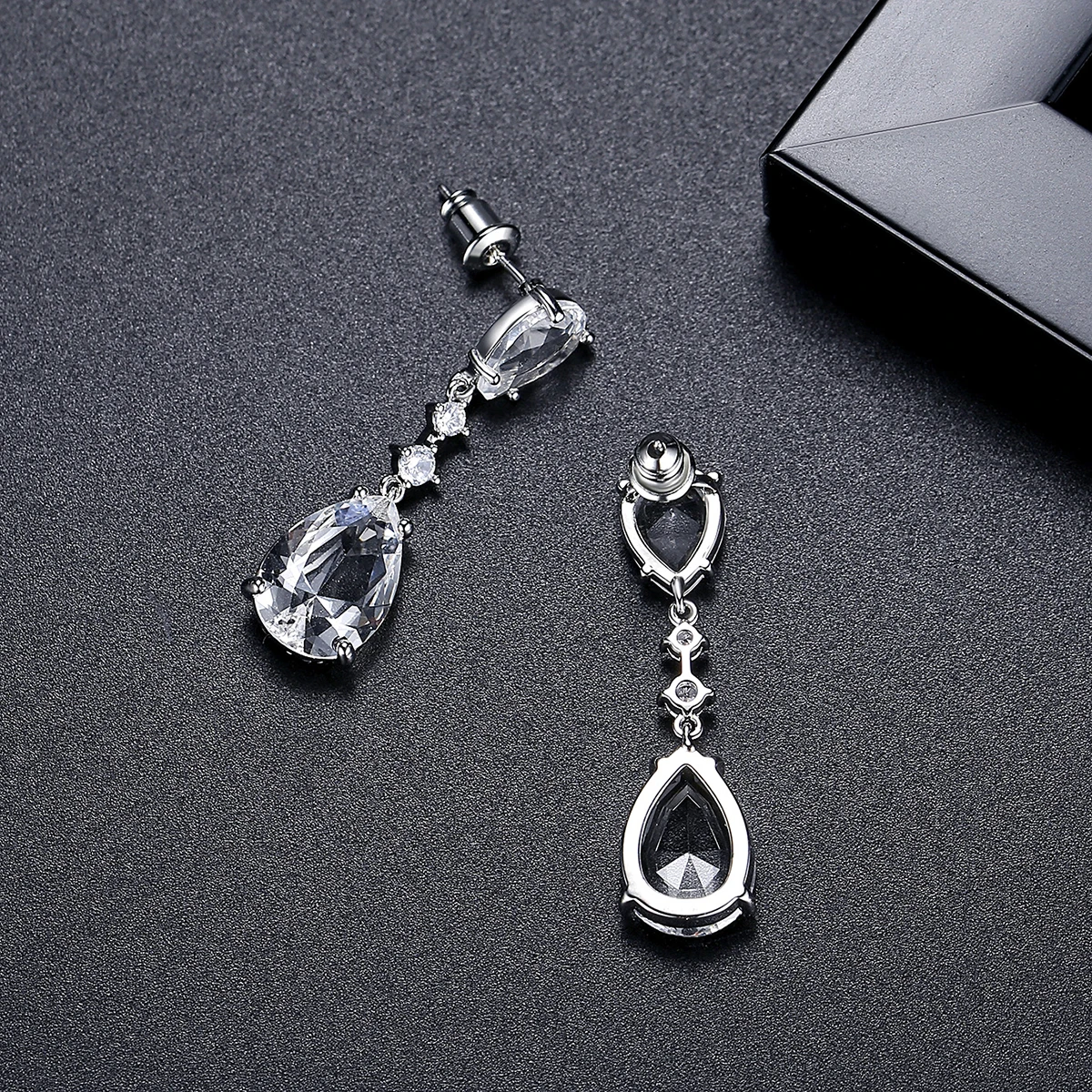 Женские серьги-гвоздики LUOTEEMI с фианитами элегантные сверкающие ювелирные