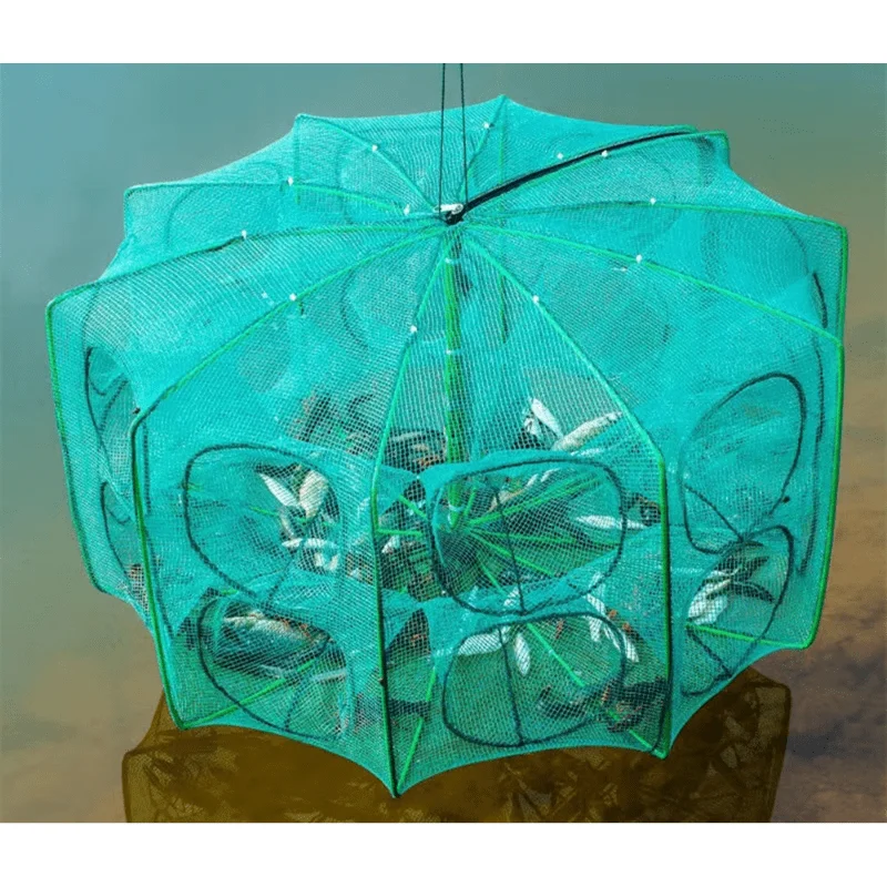 

Fishing Bait Trap Foldable Fish Minnow Crab Crayfish Crawdad Shrimp Net Trap Cast Net Dip Cage Collapsible Easy Use