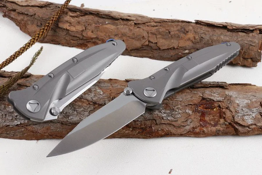 

Mict DeltaFos Pocket Folding Knife Drop Tanto D2 Blade TC4 Titanium Handle Tactical Hunting Fishing EDC Survival Tool Gift
