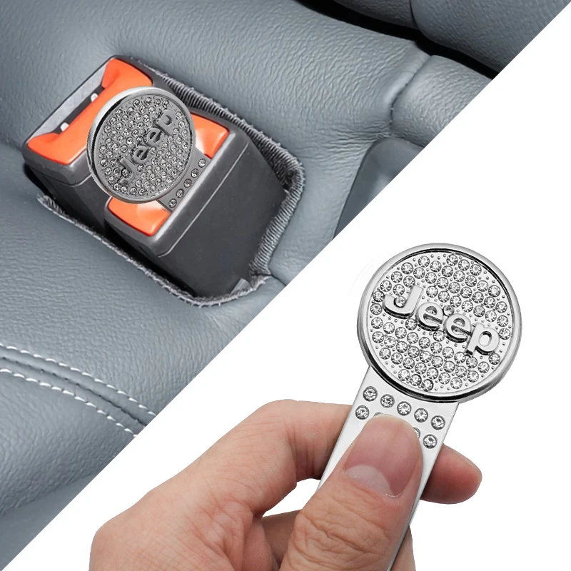 

3D Metal Car Seat Belt Buckle Auto Emblem Safety Belt Plug Clip Accessories For Jeep Grand Cherokee Renegade Compass Wrangler JK