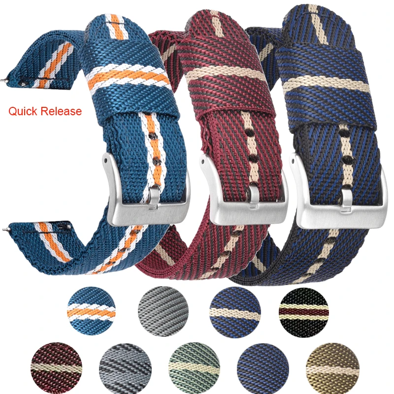 

Nylon Watch Strap 20mm 22mm For Samsung Galaxy Universal Replacement Watchband Fast Release Wristwatch Woven Band Accessories