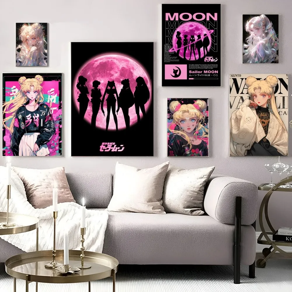 S-sailormoonS девушка аниме постеры липкая белая бумага наклейка DIY комната бар кафе