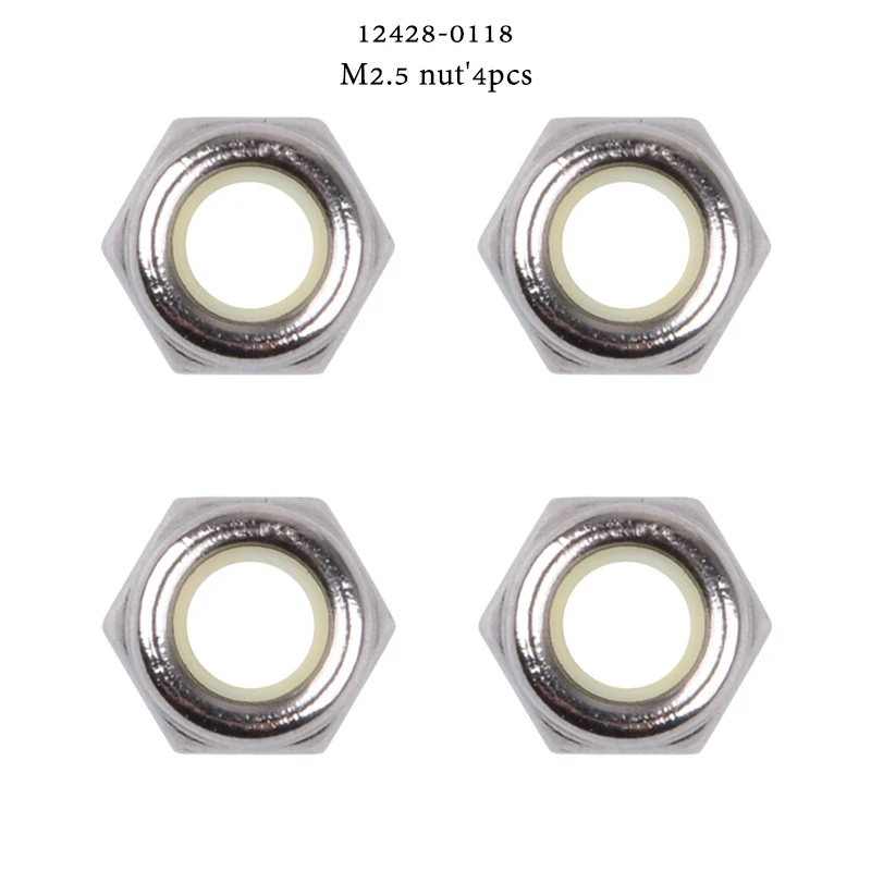 

Wltoys 12428 12423 1/12 запасные части для радиоуправляемых автомобилей 12428-0119 M4 Locknut/0118 M2.5 nut, оригинальные аксессуары