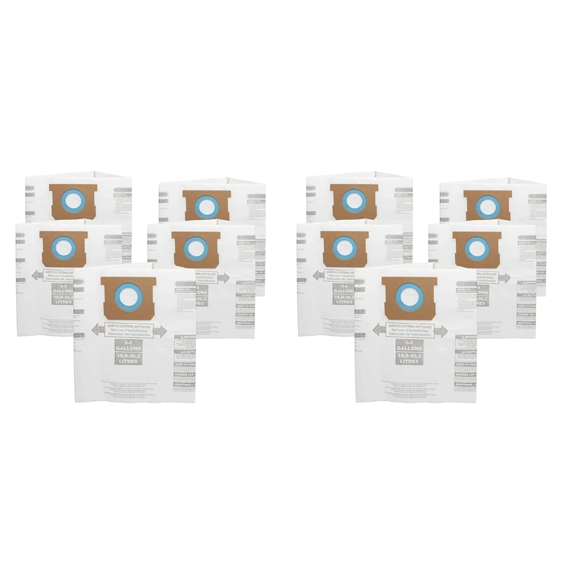 

10PC Replacement Wet/Dry Vacuum Bags Dust Bags For Shop-Vac Ridgid 5-8 Gallon Vacuum Cleaner 9066100 90661 906-61