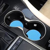 car cup coaster anti deform grooves pattern pvc anti slip round bendable car drink holder for auto