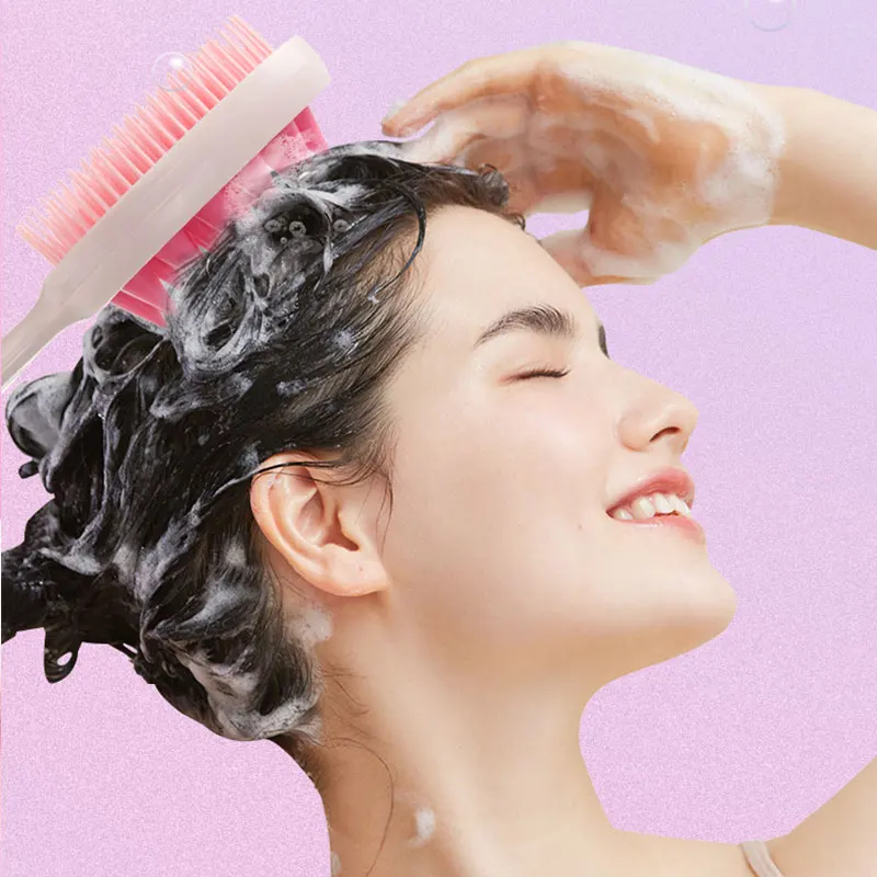 Массажная щетка с длинной ручкой для мытья головы