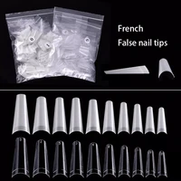 500pcs false nail art tips french natural transparent coffin false nails tips acrylic uv gel nail polish manicure