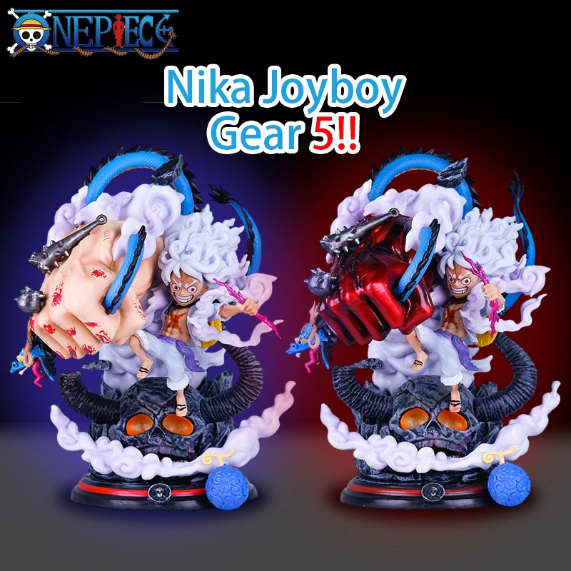 

19cm One Piece GK TH Nika Luffy Joyboy Gear 5 Hand-held Model Statue Anime Character Doll Car Desk Set Doll Collection Gift