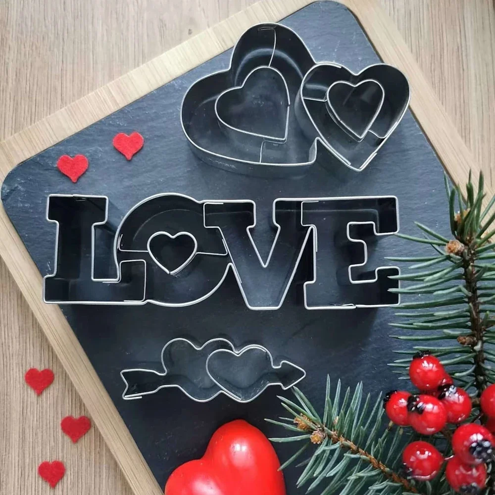 

1pc Stainless Steel Heart Shape Cookies Mold Ring Key Love Biscuit Cutter Mold for DIY Valentine's Gifts Supply Wedding Decor