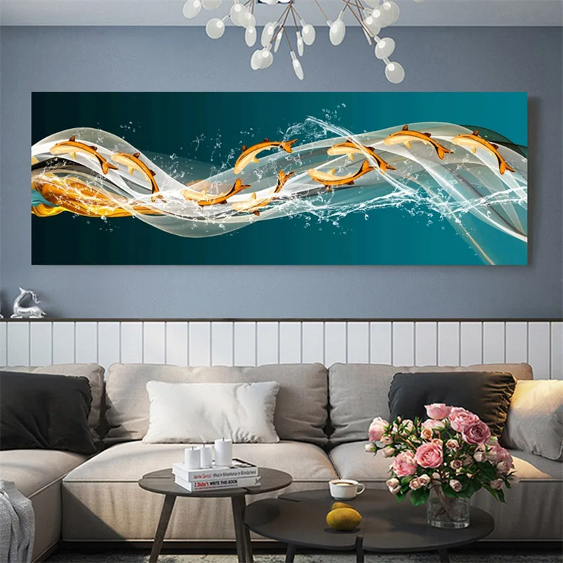 

Скандинавская абстрактная декоративная живопись для гостиной, светлая Роскошная линия, современный минималистичный фон для дивана, настен...