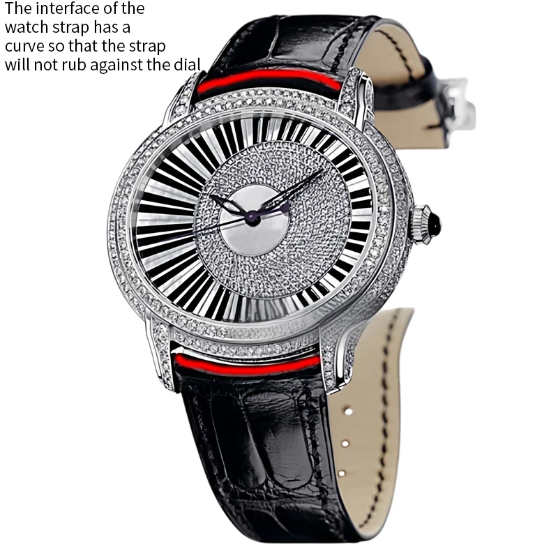 Фото Ремешок для часов из натуральной кожи 20x16 мм для AP Audemars Piguet Millenary, изогнутый ремешок из воловьей кожи, замена ремешков для часов Jaeger-LeCoultre №2