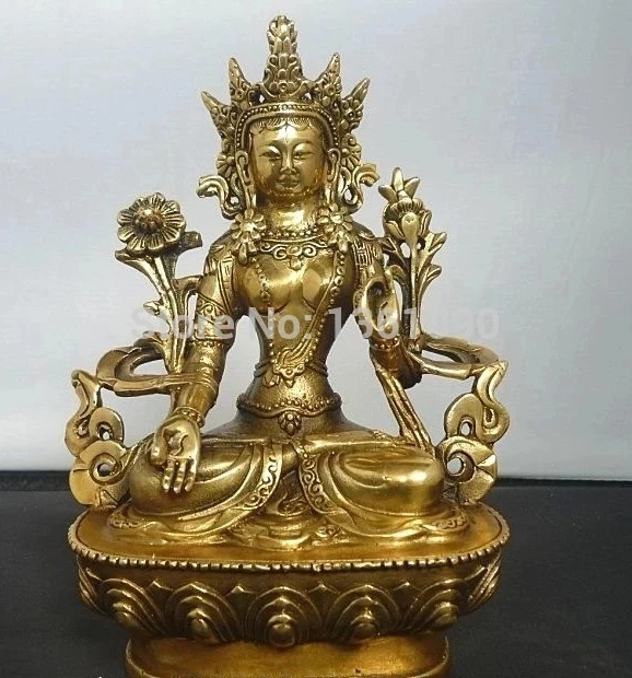 

Xd-Tara Buddha statue, pure brass Tibetan kwan-yin statue, white, 00215