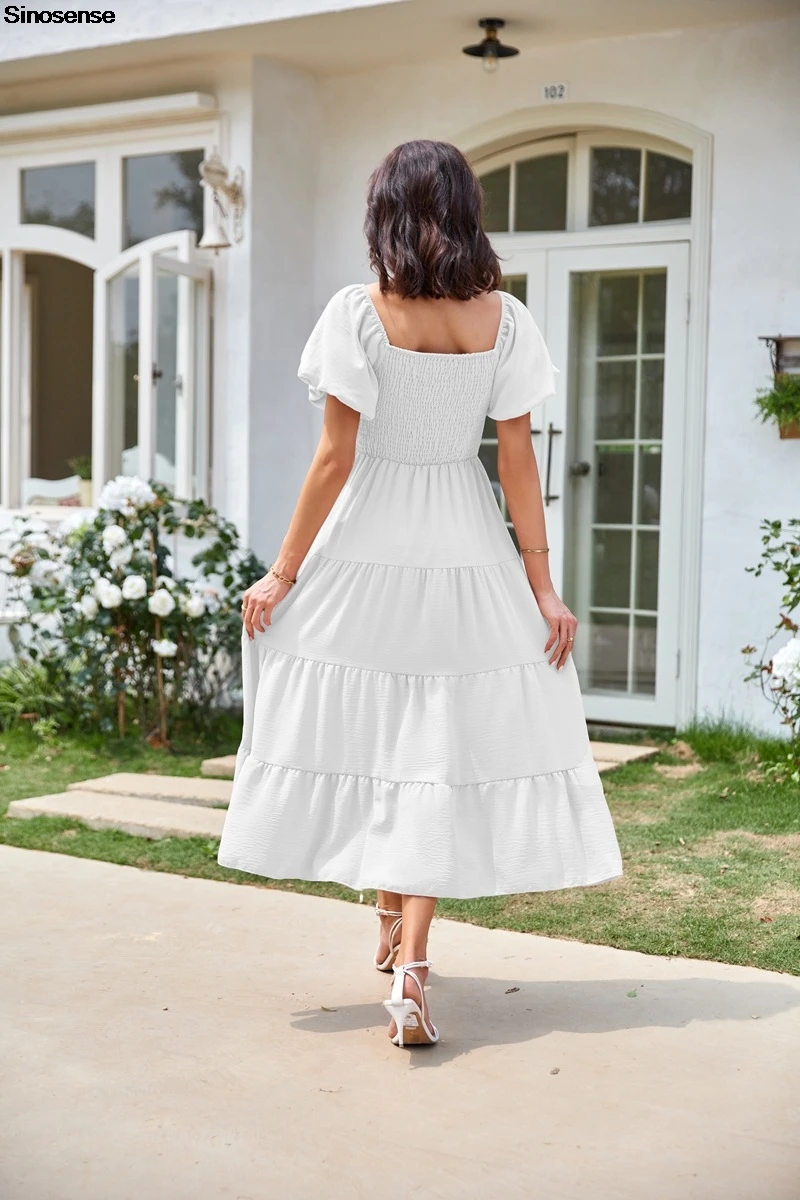 Женское пышное платье макси SINOSENSE