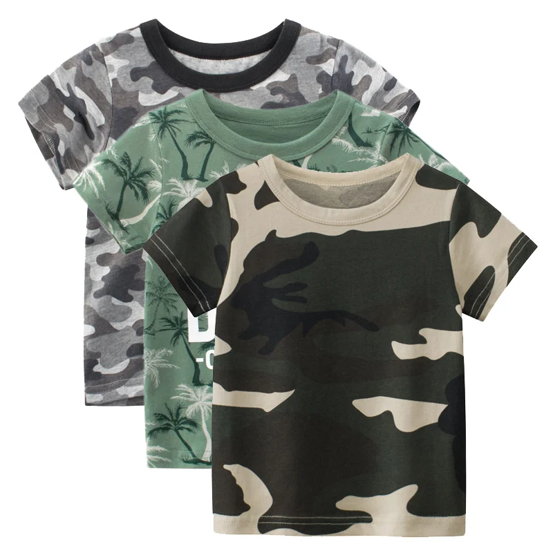 

2022 Summer Boys Clothes Kids T Shirt Children's Clothing Girls Camouflage Print Short Sleeve O-Neck Cotton Tops Tees
