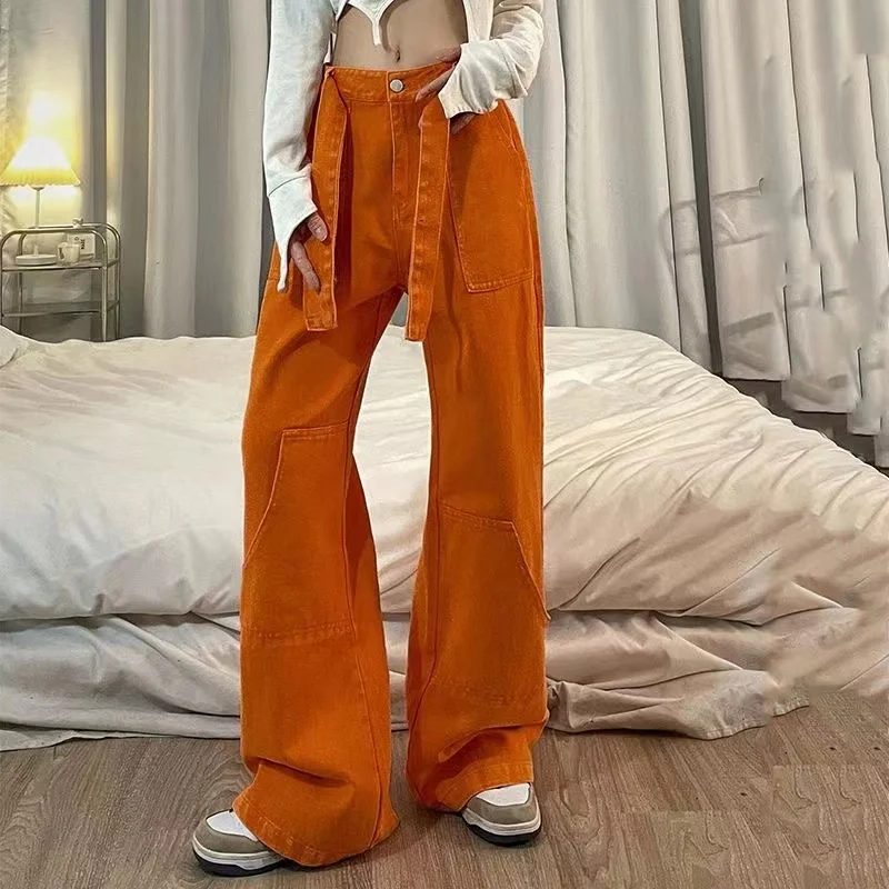 

Vintage 90S Cargo Pants Women's Fashion Low Waist Trousers 2023 Spring Autumn Overalls Baggy Straight Jeans Fairycore Oversized