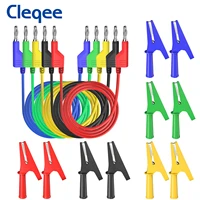 cleqee p1036 2002 series 15pcs dual 4mm banana plug multimeter test leads kit with insulation alligator clips set 1000v