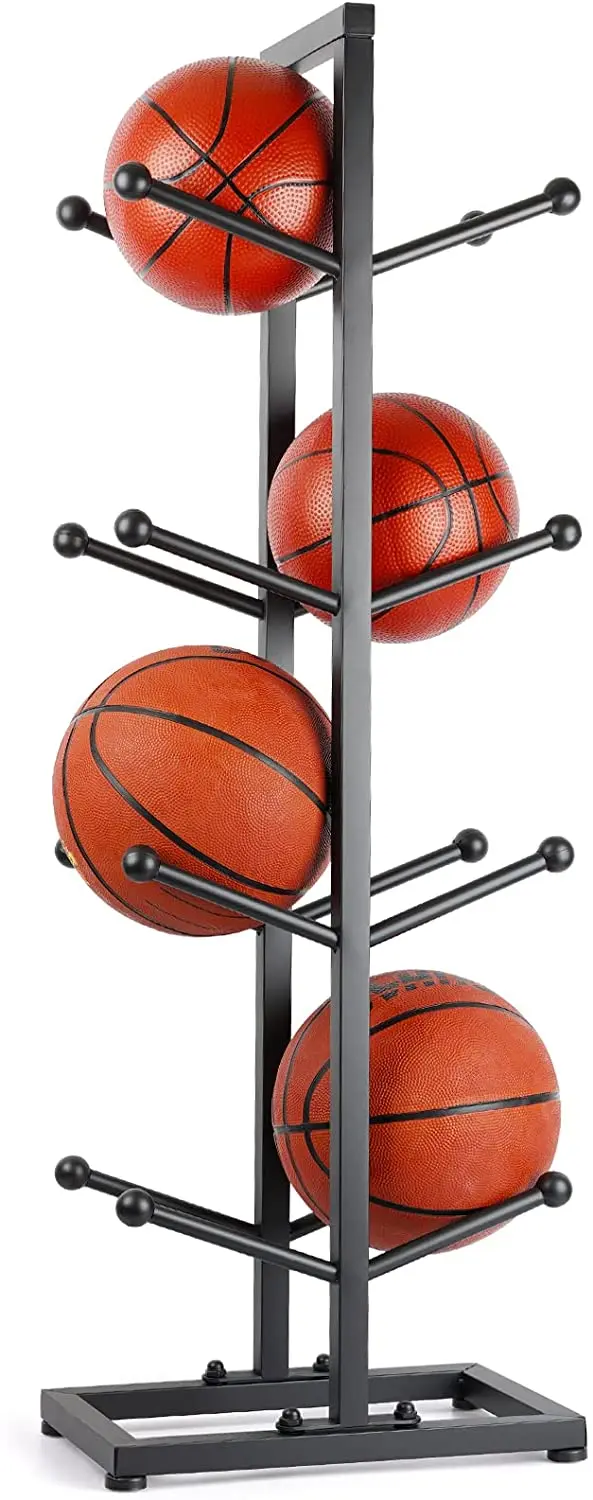 

Large Capacity Basketball Organizer Sturdy Iron Ball Rack for Home Garage