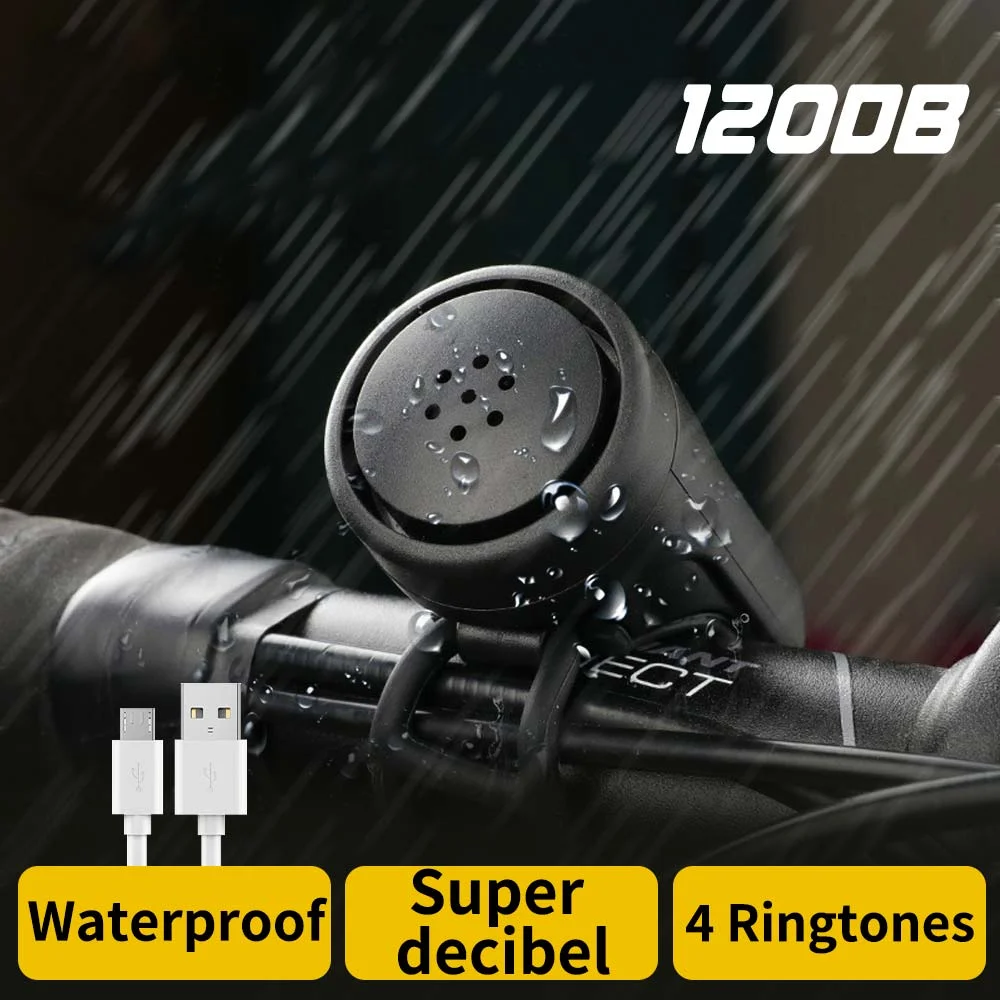 

Звуковой сигнал на руль велосипеда мотоцикла с зарядкой от USB, 4 режима