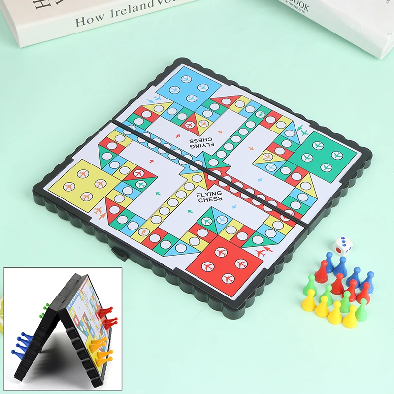 

Magnetic Foldable Travel Board Games Flying Chess Mat Ludo Portable Board Game