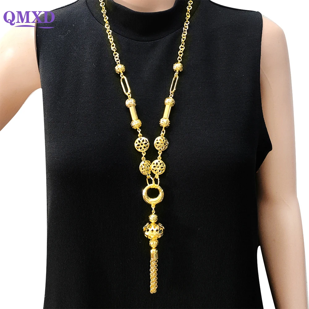 

Fashion Tassel Long Chain Jewelry Statement Necklace Long Big Pendant Wedding Neclace Jewelry Personality Long Necklace