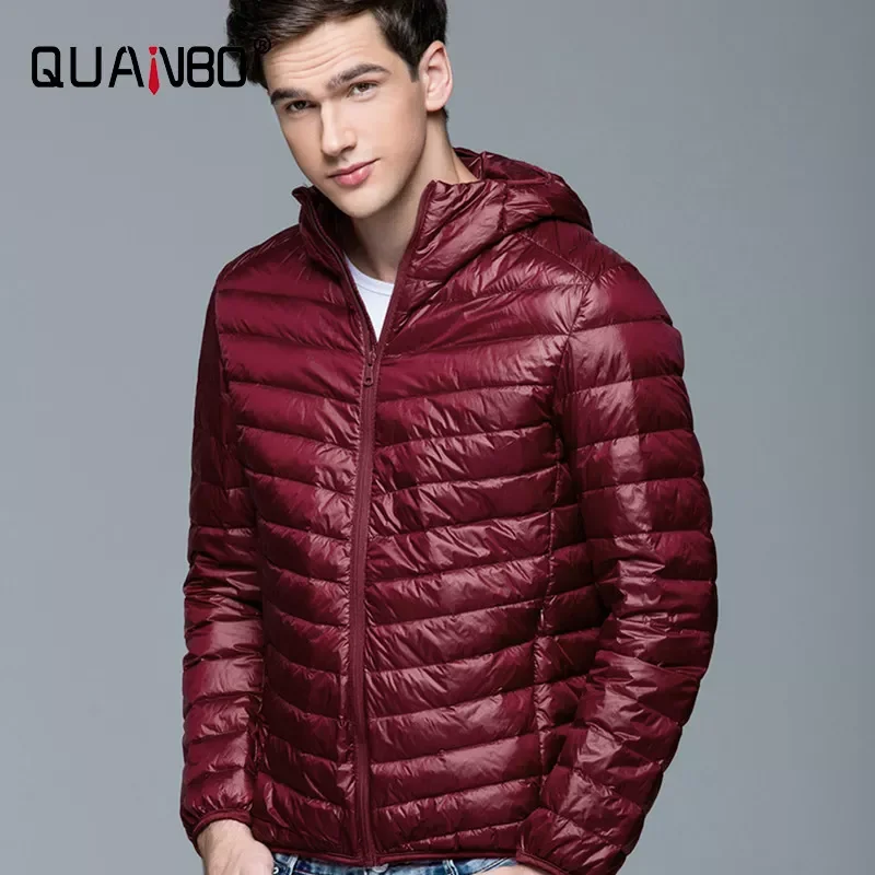 New2022 Quality Men's Lightweight Water-Resistant Packable Puffer Jacket Men Hooded Winter Autumn Down Jackets Warm Outwear