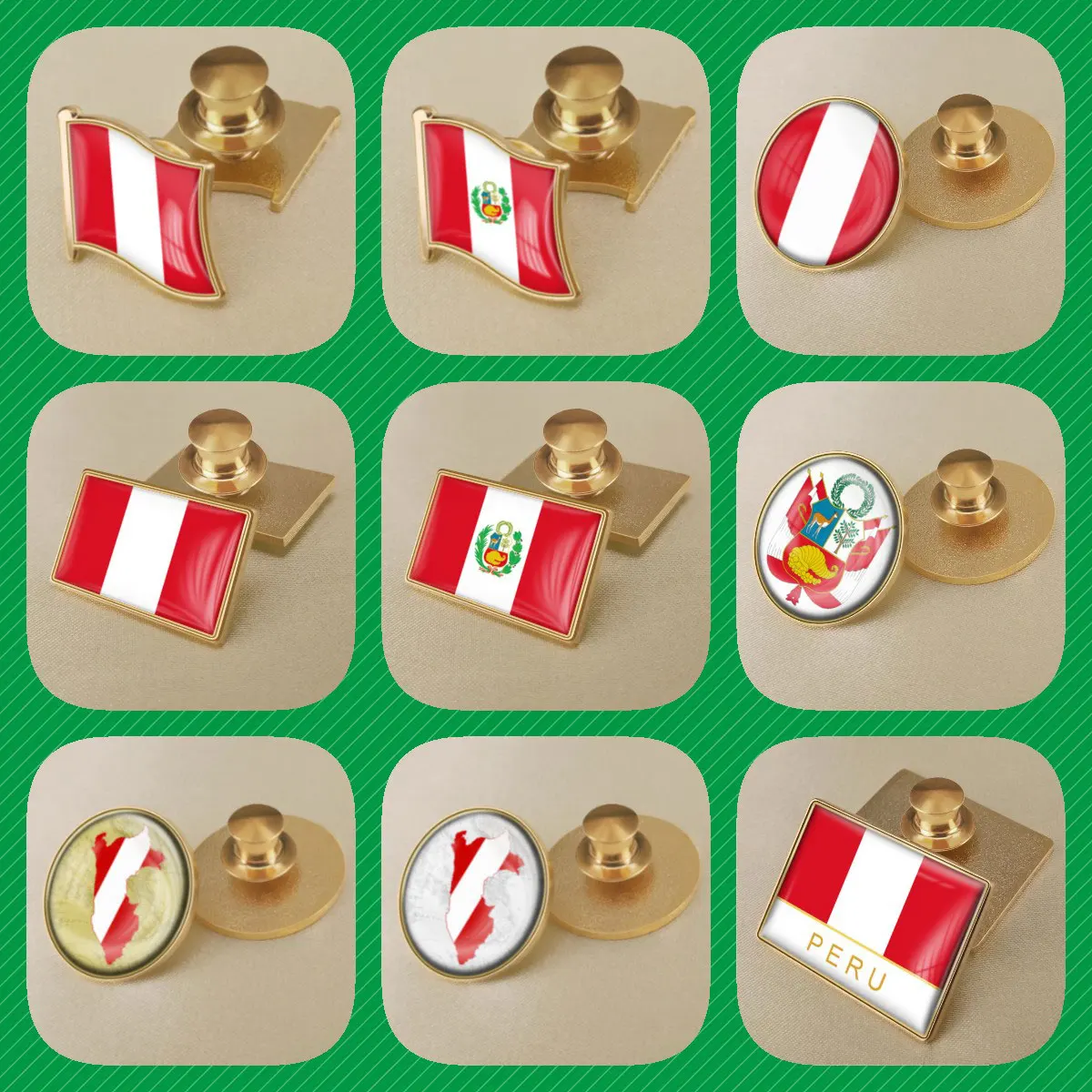 Перу перуанские карты флаг Национальная эмблема броши в виде цветка