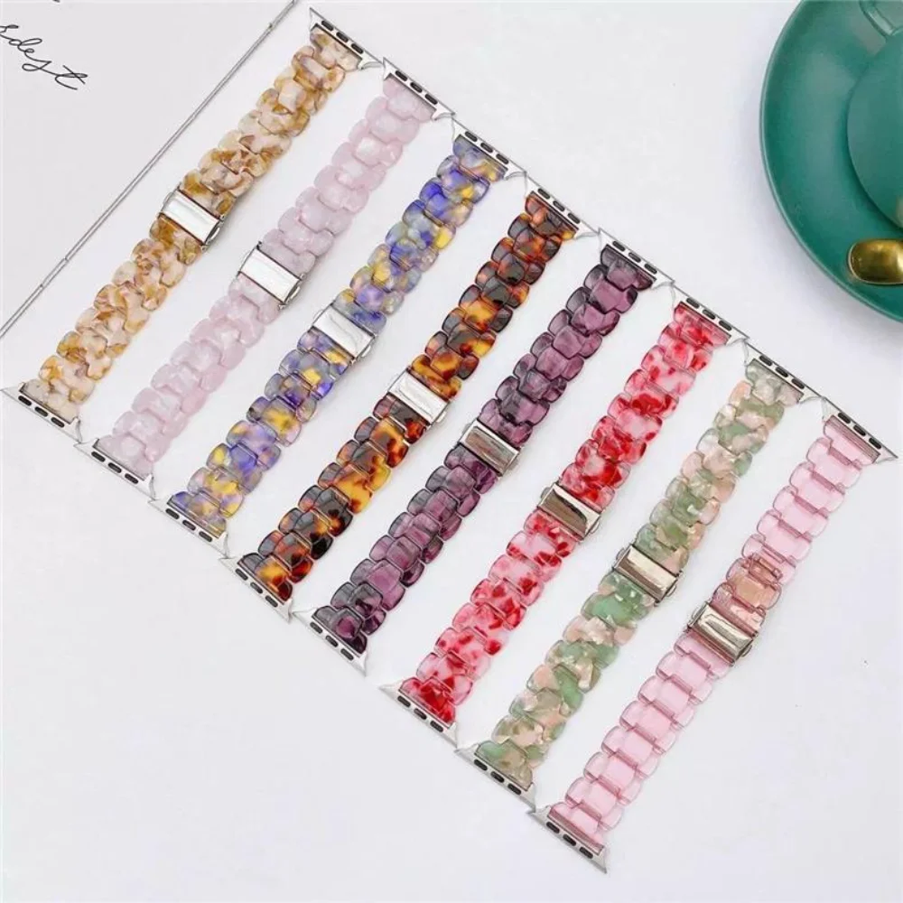 41mm 45mm Women Luxury resin strap for apple watch 7 8 band 6 se 5 4 38mm 40mm 42 44mm sport loop for iwatch Ultra 49mm bracelet