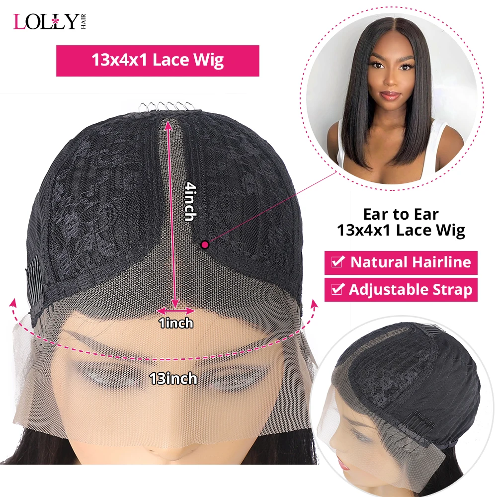 Лолли 250 плотность короткие человеческие волосы парик прямой боб кружевные