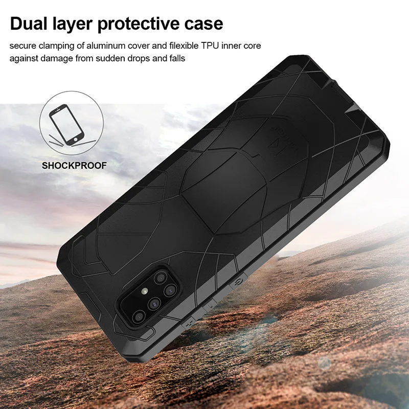 Aluminum Metal Silicone Shockproof Case For Samsung A53 A82 A52 A42 A72 A90 A80 A50 A70 Protector Hard Heavy Duty Fundas Shell