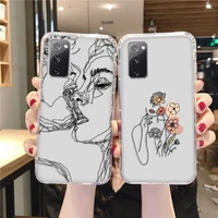 abstract case for samsung s10 case s20 plus s21 fe s22 note 20 ultra clear funda for samsung s22 plus m51 m32 m31 m21 soft cover