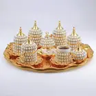 6 шт. перламутровый узор золотого цвета турецкий кофе оттоманка чашка Pad