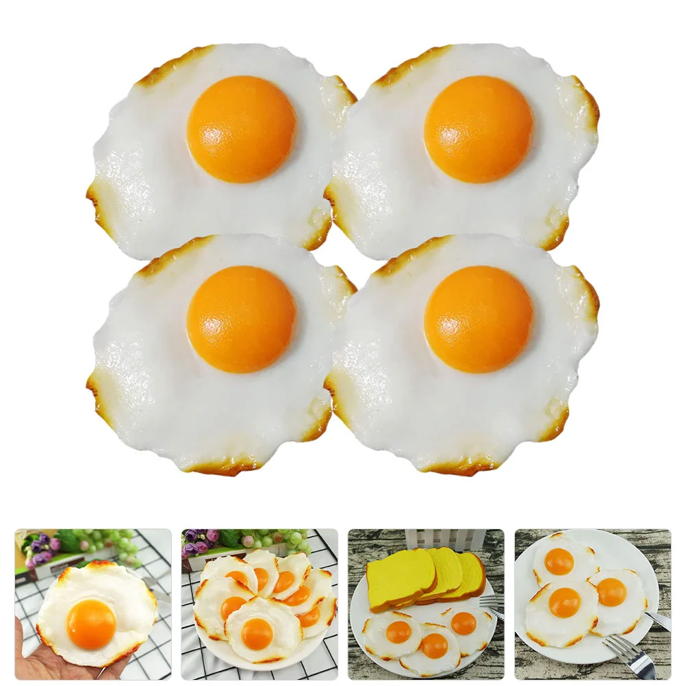 

Egg Fried Fake Toy Model Children Interesting Function Decor Decorative Supplies Kids Simulated Lid Multipan Frying Iron Cast