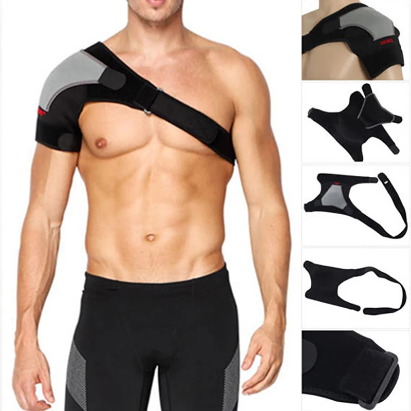 

Breathable Back Support Gym Sports Care Single Shoulder Bandage Back Brace Guard Strap Wrap Belt Band Pads Equipment 1Pcs