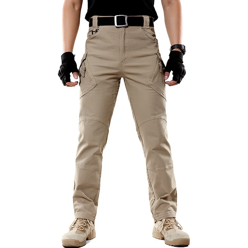 

Outdoor Tactical Cargo Pants Trainning Overalls Men's Cotton Casual Pocket Secret Service Pants Stain Resistance Pants Trousers