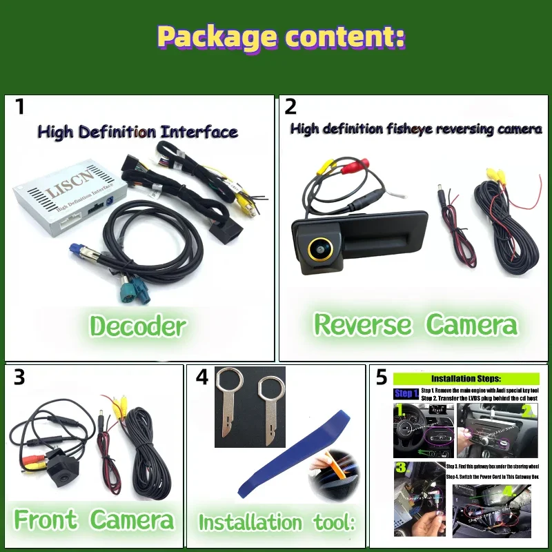 

Адаптер интерфейса передней камеры заднего вида для Audi A1 S1 8X Sportback Quattro 2011 ~ 2019 OEM Screen Plug & Play, камера заднего вида