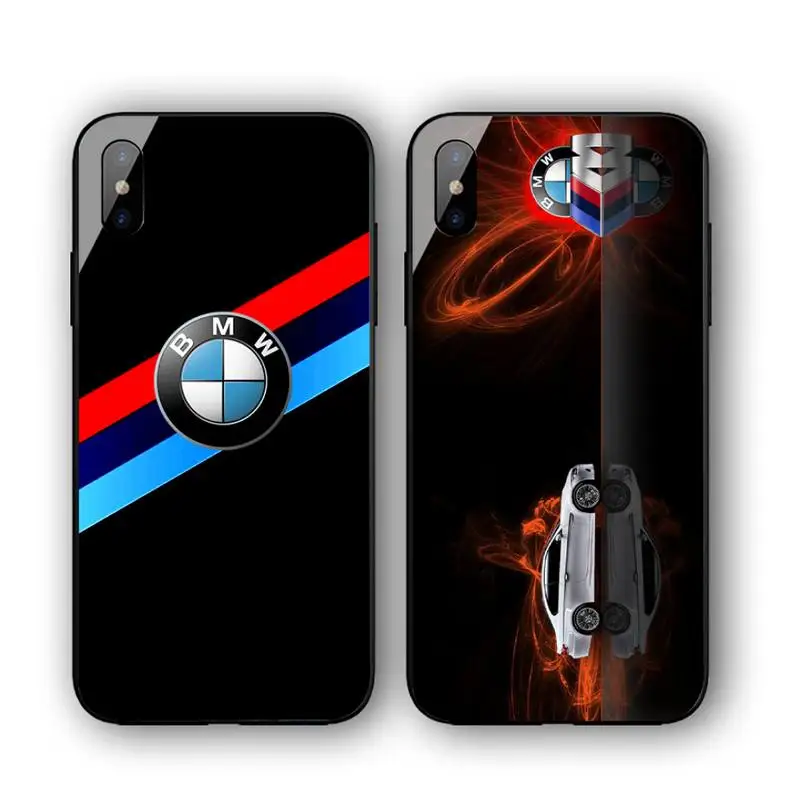 

Luxury BMW Car Phone Case For Iphone 11 12 13 14 Pro Max 7 8 Plus X Xr Xs Max Se 2020 Samsung S20 Tempered Glass Cove