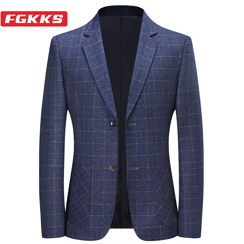 

FGKKS 2023 Men in casual Blazers Product Design Slim-Fit Fashion Trend Business Coat High-Quality Hot Selling Leisure Suit Men