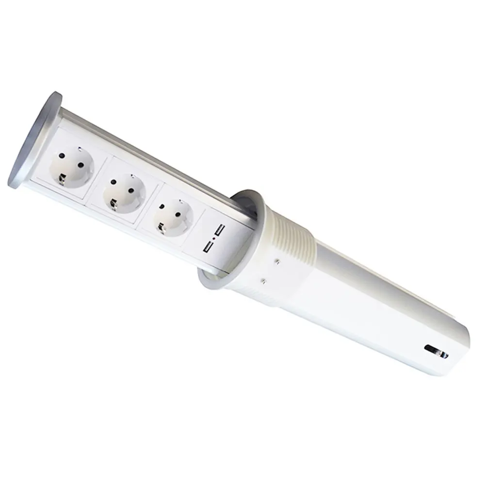 Пневматическая Выдвижная настольная розетка с USB-зарядкой и европейской вилкой |