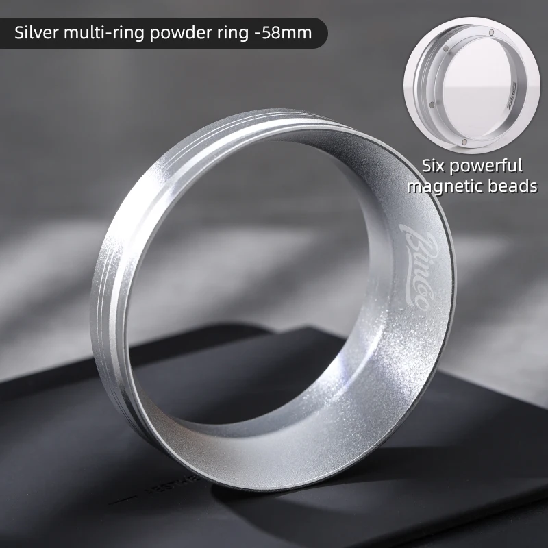 

Кольцо для дозирования кофе BINCOO, магнитное 51 мм, 58 мм для портафильтра, эспрессо, ручка для кофе, тканевое кольцо для дозирования порошка, воронка для бариста, инструмент