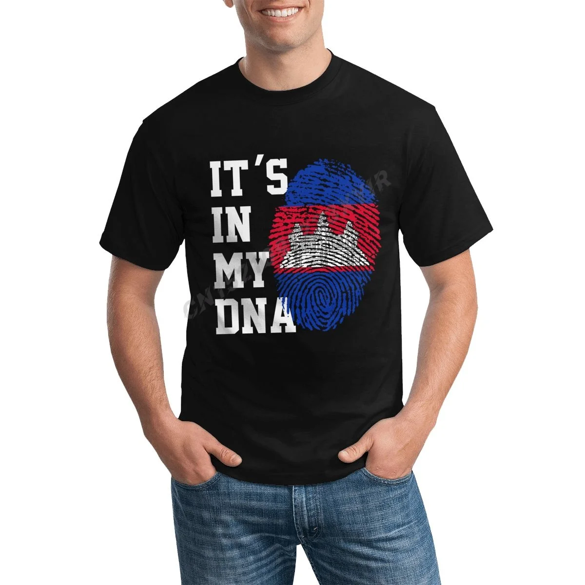 

Мужская футболка с надписью «It IN MY DNA», камбоджийский флаг, камбоджийские фанаты, Мужская футболка, футболка в стиле хип-хоп, искусственная 100...